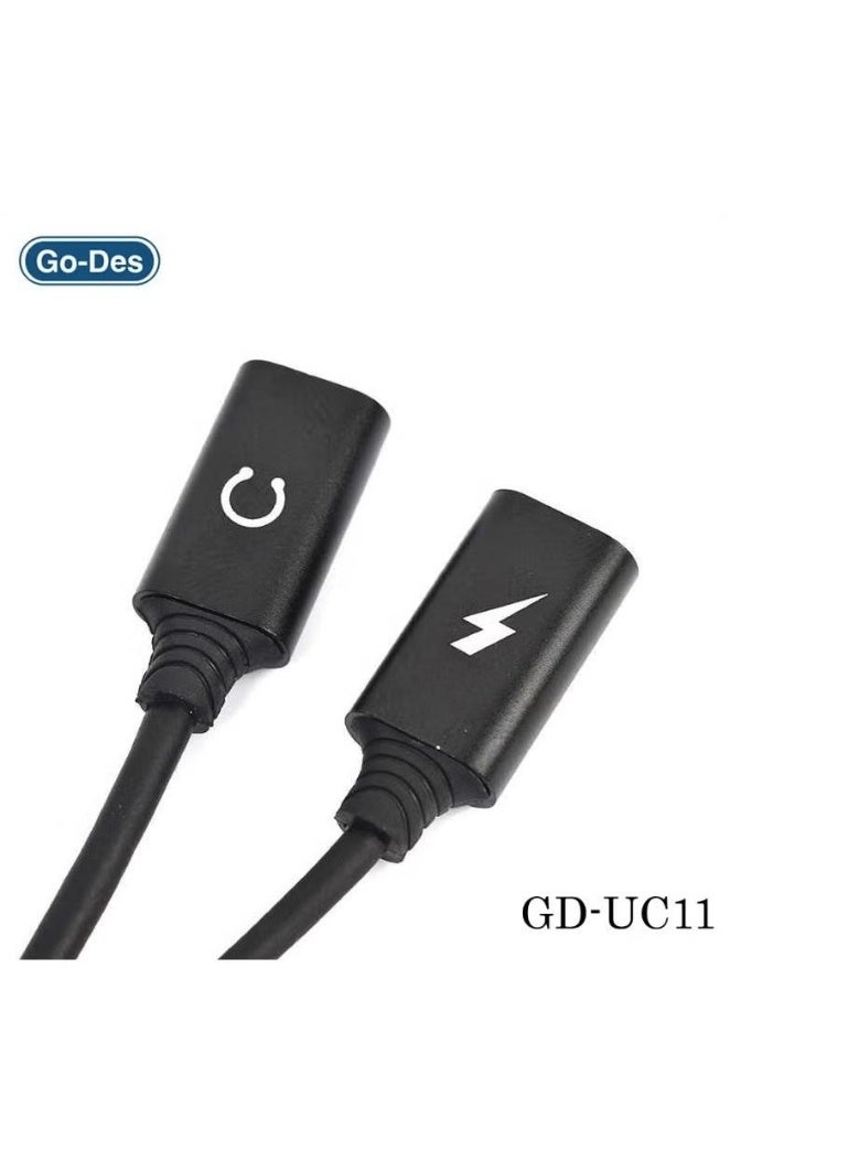 GO-DES GD-UC11 Dual Lightning Adapter – USB-A & USB-C Converter for iPhone/iPad, Fast Charging & Data Sync, Compact Travel Design - Image 4
