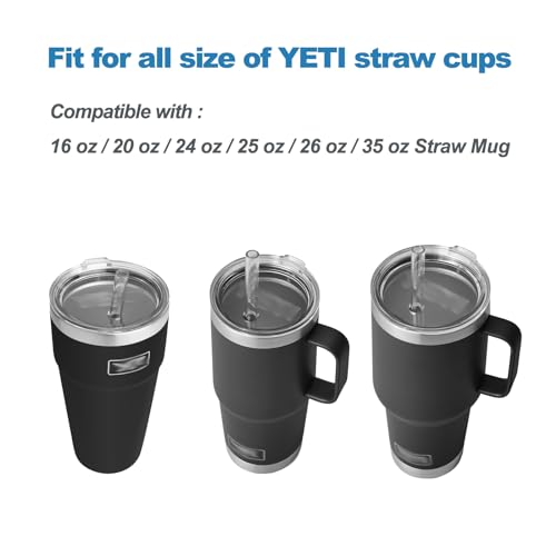 LUOLAO Silicone Spill Stopper Compatible with YETI Straw Cup, Mug Tumbler Accessories Including 2 Straw Cover Topper Cap, 2 Leak Proof Stopper - Image 3