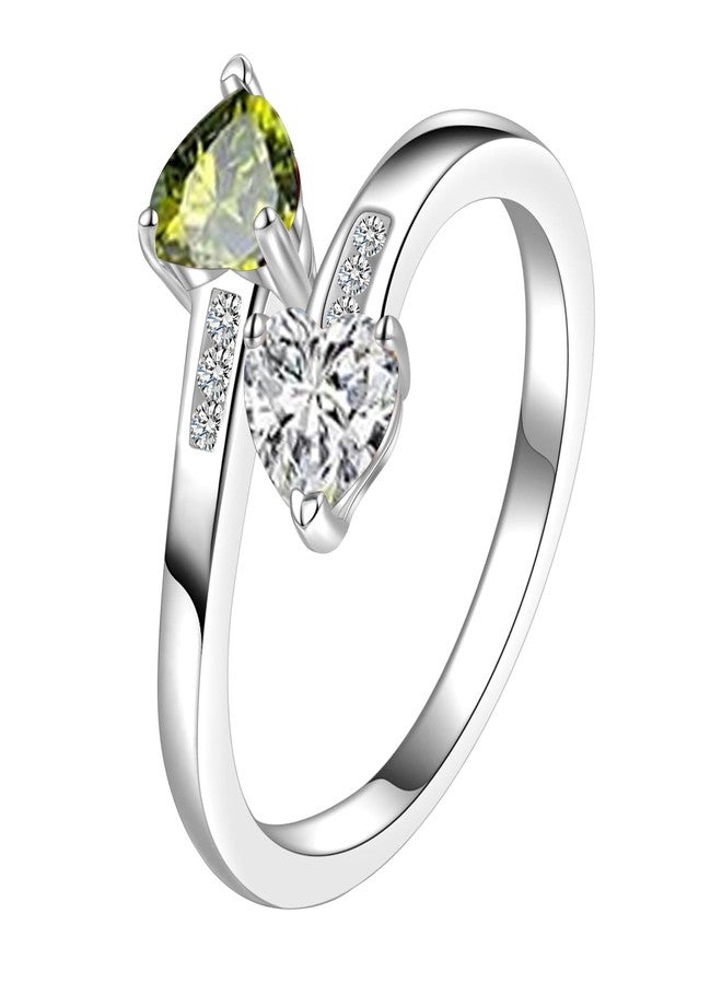 Btysun Gifts for Mom Birthstone Rings for Women Peridot Ring April August Birthday Gifts for Women Easter Basket Stuffers Diamond Ring Grandma Mom Birthday Gift Retirement Christmas Jewelry - Image 1