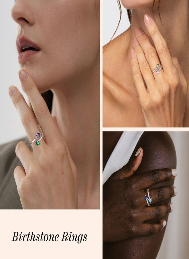 Btysun Gifts for Mom Birthstone Rings for Women Peridot Ring April August Birthday Gifts for Women Easter Basket Stuffers Diamond Ring Grandma Mom Birthday Gift Retirement Christmas Jewelry - Image 3