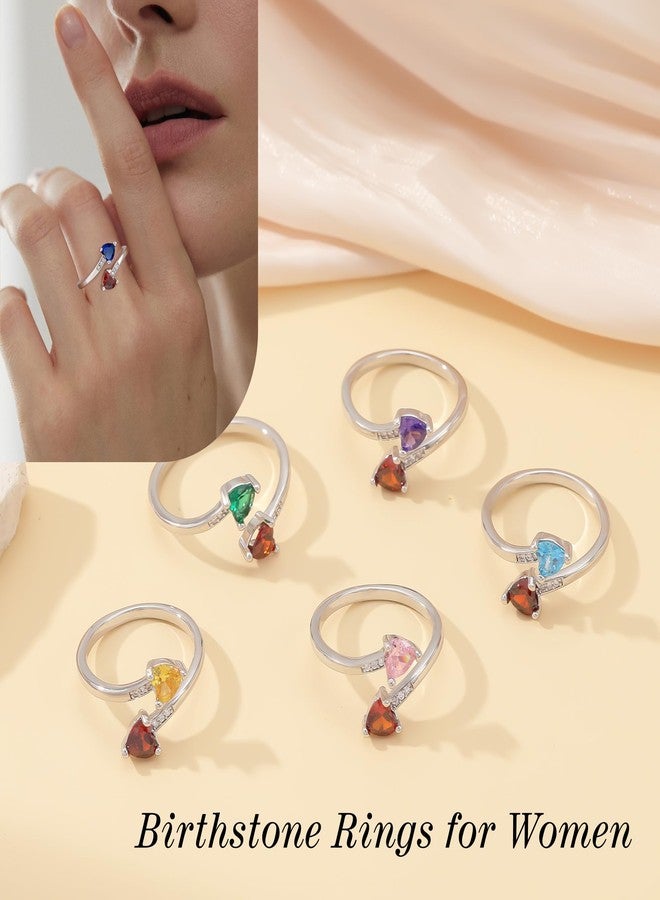 Btysun Gifts for Mom Birthstone Rings for Women Peridot Ring April August Birthday Gifts for Women Easter Basket Stuffers Diamond Ring Grandma Mom Birthday Gift Retirement Christmas Jewelry - Image 5