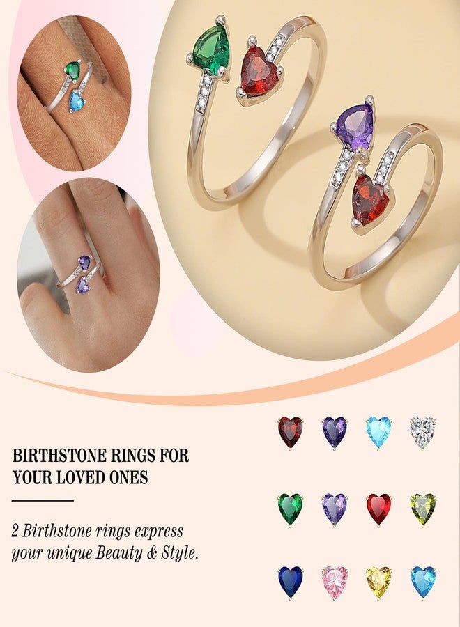 Btysun Gifts for Mom Birthstone Rings for Women Peridot Ring April August Birthday Gifts for Women Easter Basket Stuffers Diamond Ring Grandma Mom Birthday Gift Retirement Christmas Jewelry - Image 2