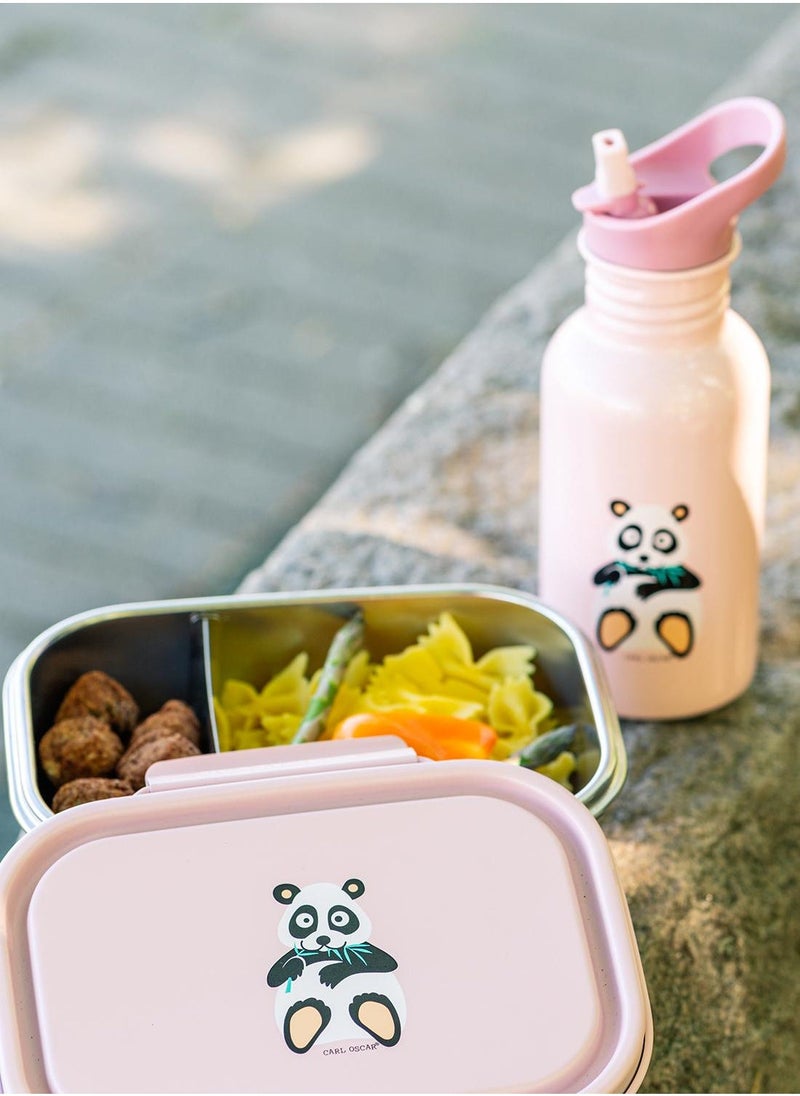 Carl Oscar Sweden Steelish™ Lunchbox, 1.0L Kids - Pink - Panda - Image 1