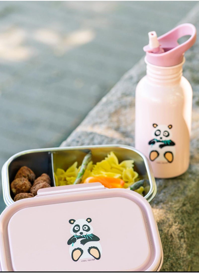 Carl Oscar Sweden Steelish™ Lunchbox, 1.0L Kids - Pink - Panda - Image 2