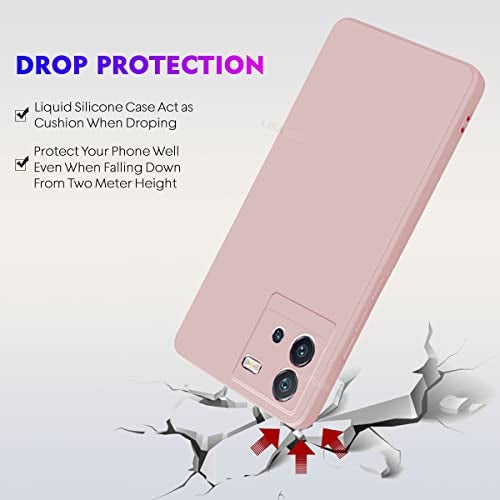 LIRAMARK Silicone Soft Back Cover Case for iQOO Neo 6 5G (Silicone Pink) - Image 5