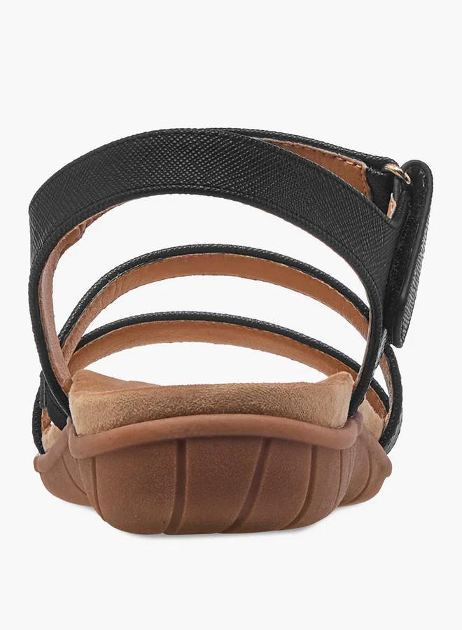 Flora Bella By Shoexpress Flora Bella Textured Strap Sandals With Hook And Loop Closure