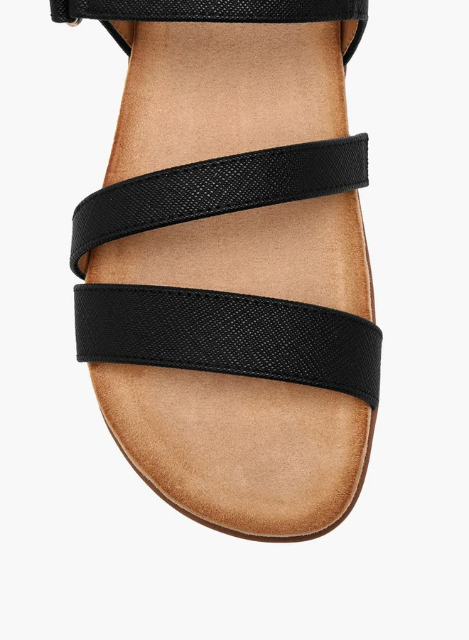 Flora Bella By Shoexpress Flora Bella Textured Strap Sandals With Hook And Loop Closure