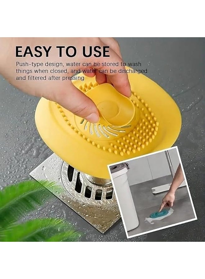 LLASIDO 4 Pcs Silicone Shower Drain Stopper, Universal Bathtub Stopper Plug Cover, Anti Odor Mat Drain Cover, Bathtub Drain Stopper Protectors, for Bathroom Bathtub and Kitchen Drains - Image 3