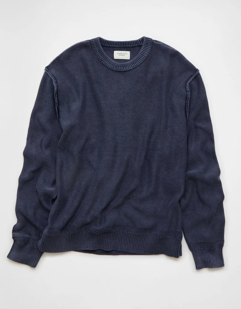 American Eagle  AE Washed Reverse Sweater for Men | Best Price UAE