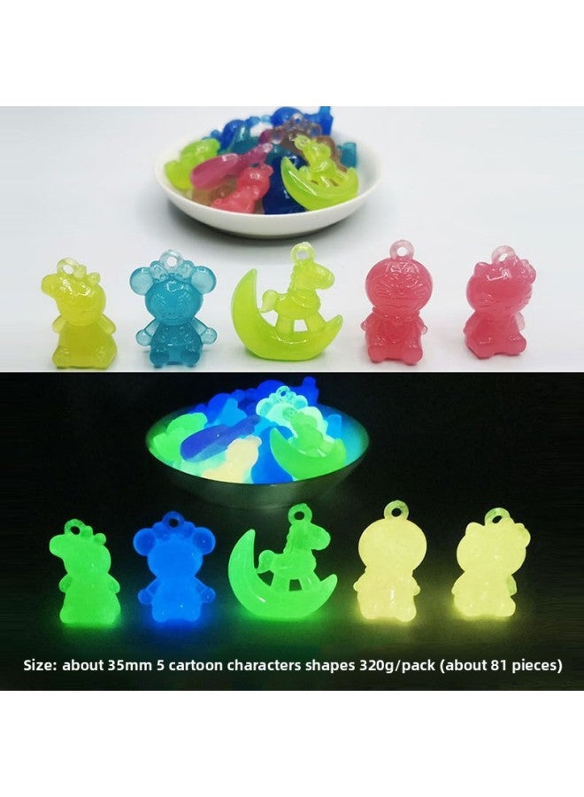 Color Spinning Top Children's Toy Set 3A Acrylic Healthy Durable Material Cartoon Animal Handmade Jewelry-Color:Luminous Cartoon Characters (320g ~ 81) - Image 1