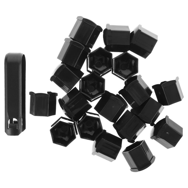 Homoyoyo 20pcs Glossy Black Wheel Nut Covers With Removal Clip For Hubcap Trim - Image 2