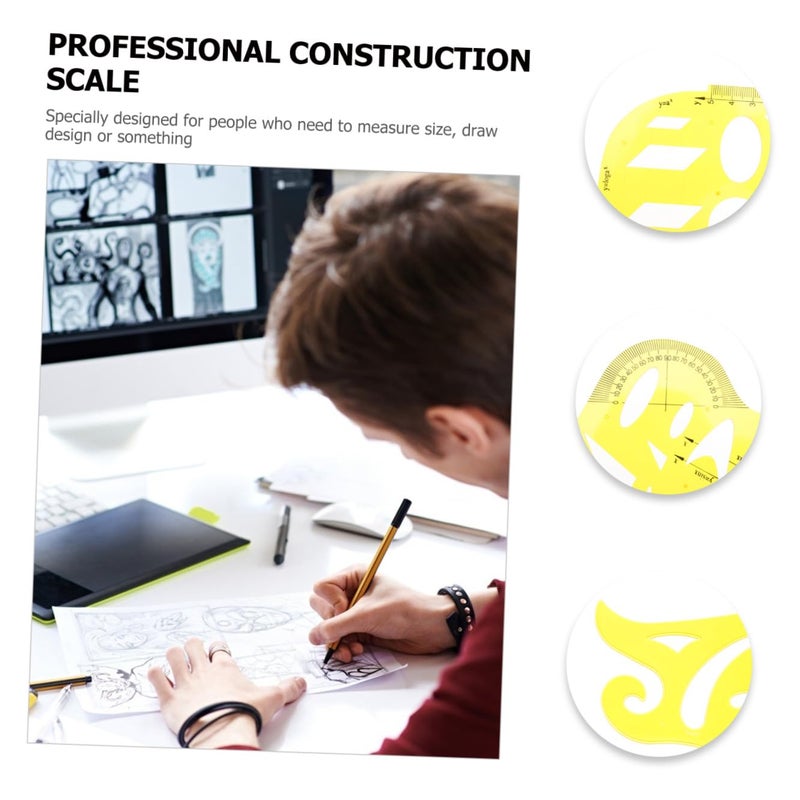 4Pcs Plastic Geometric Drawing Templates Stencils Set With Architectural And Oval Shapes For Technical Drafting - Image 4