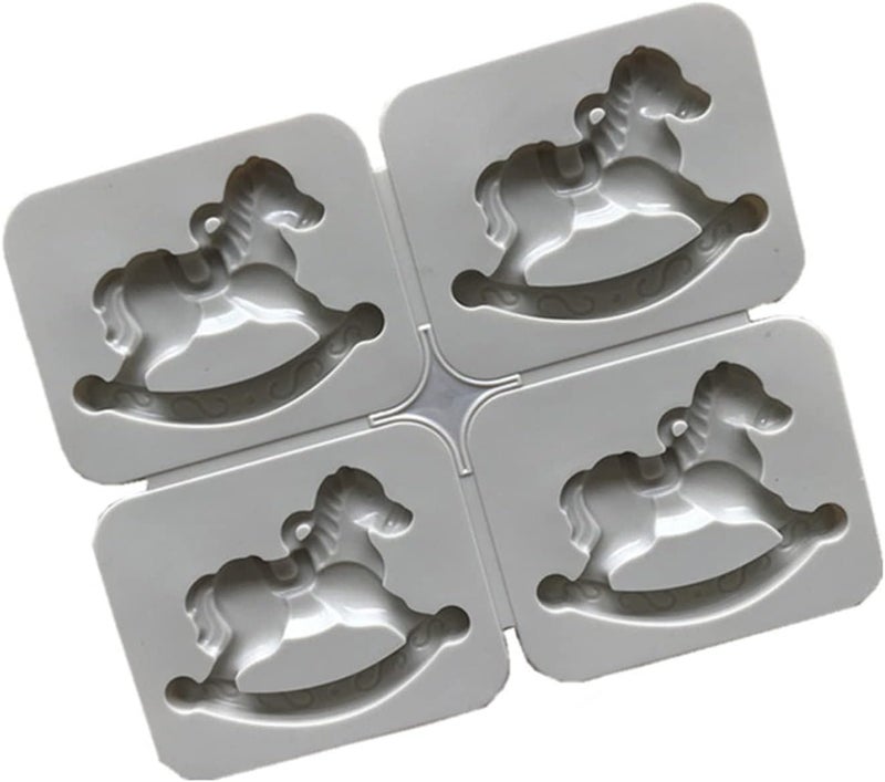 FirstTry FirstTry Rocking Horse Shape Aromatherapy Mould I Silicone Aroma Wax Tablets Mold I for DIY Homemade Cake Dcor Art Crafts Resin Soap Clay Keychain Charm Pendant Earring Necklace Making 4 Cavity