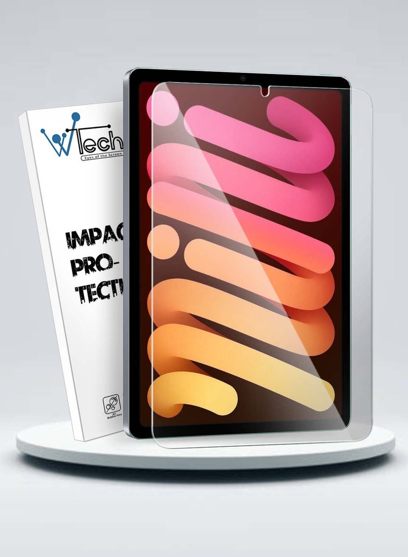 Wtech آبل آيباد ميني 5G (8.3 بوصة) (A17 برو) الجيل السابع 2024 سلسلة WTech المتميزة واقي شاشة زجاجي مقسى كامل الحواف - شفاف مجموعة - Image 2