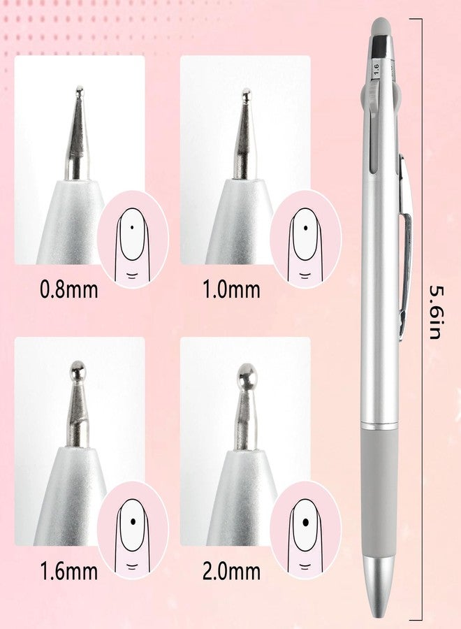 ANGNYA Dotting Tool Nail Art, 5-IN-1 Ballpoint Pen Design Nail Dotting Tool for Painting with Size Marking and Pressing Head, Nail Tools for Nail Art - Image 3