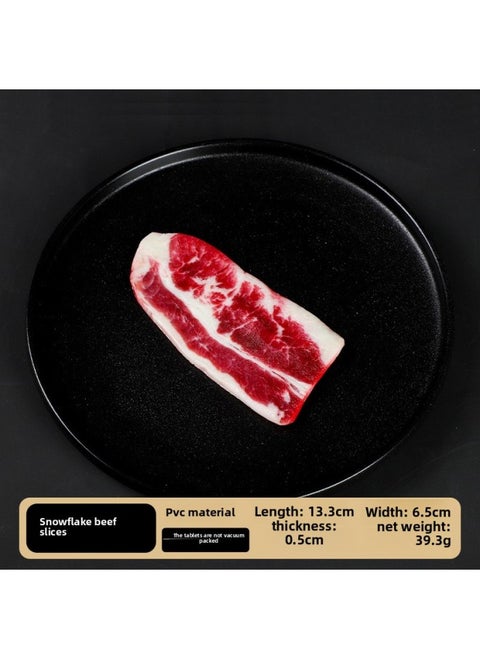 Simulated Sirloin Steak Ornaments Fake Beef Model And Beef Snowflake Tomahawk Denim Bone Barbecue Slice Luncheon Meat-Color:Snowflake Beef Slices