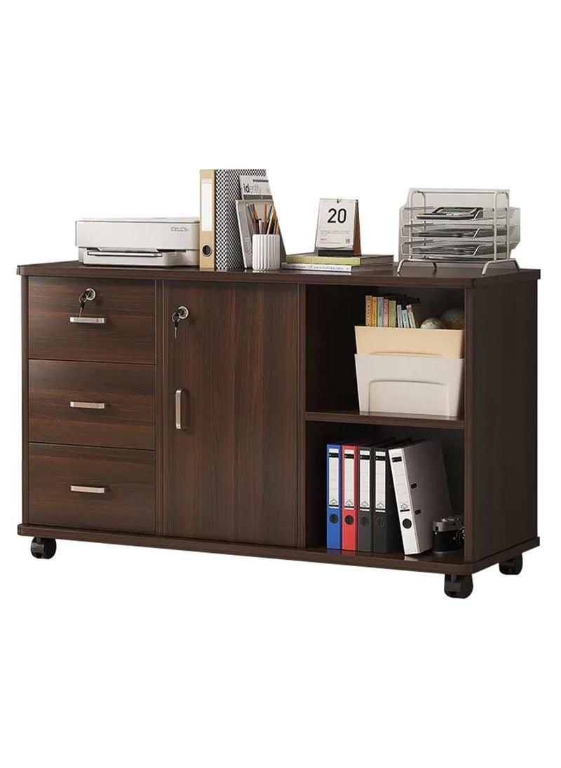 LEDIN Printer Stand Floor Printer Rack Pulley Filing Cabinets Book Cabinet Living Room Bookcase Modern Minimalist Bookshelf for Office Simple Design Printer Racks  - Image 1