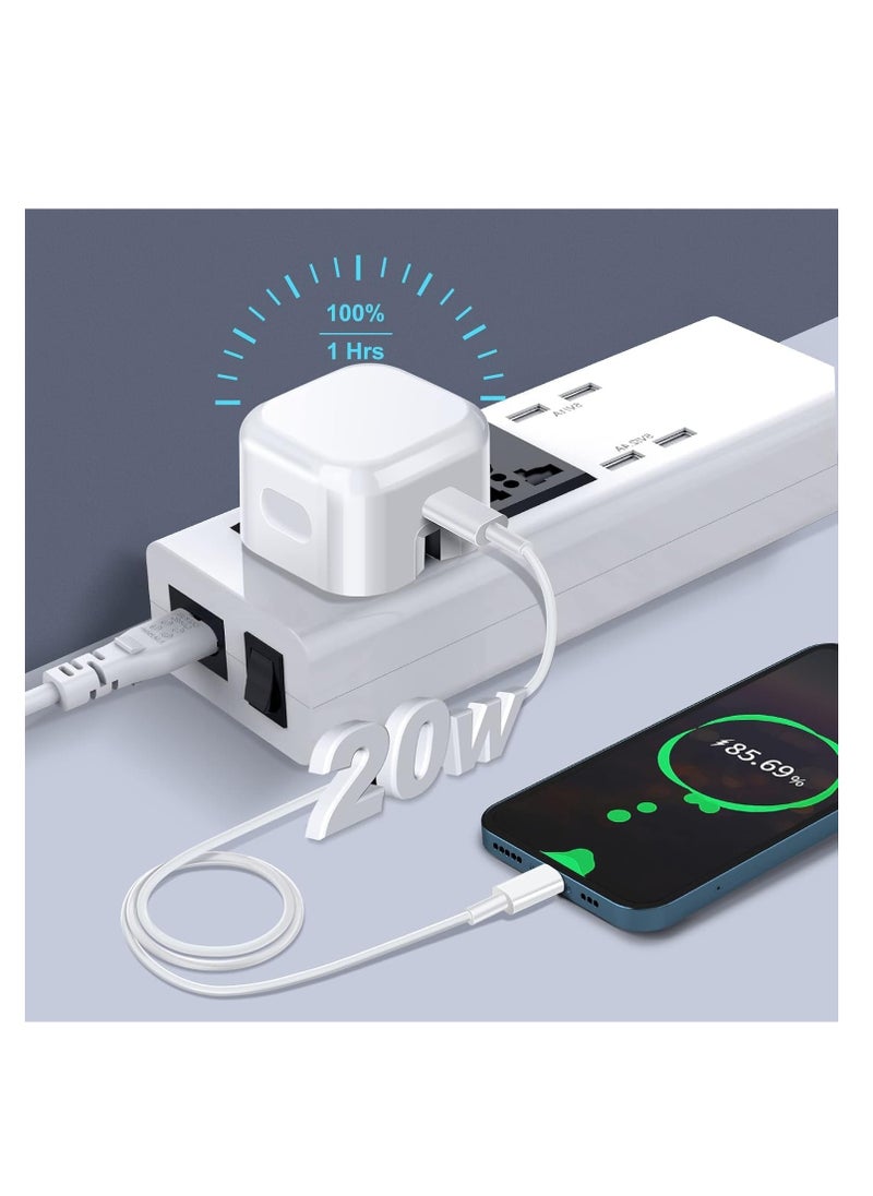 Generic - For iPhone 16/15 Fast Charger, 20W PD USB C Charger Plug with 2M USB C to C Cable for iPhone 16/16 Plus/16 Pro/16 Pro Max/15/15 Plus/15 Pro/15 Pro Max, iPad Pro/Air/Mini,USB C Charger UK Power Adapter - Image 1