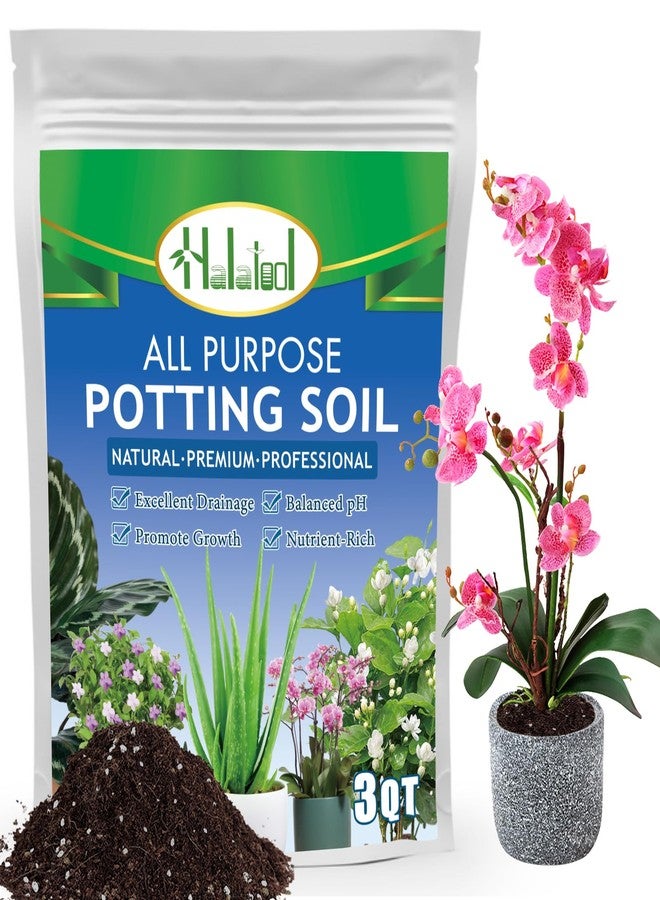 Halatool 3QT Indoor Potting Soil for Plants Orchid Potting Mix Garden Top Succulent Bonsai Soil for Aloe Vera Houseplants Flowers Vegetables & Herbs - Image 1