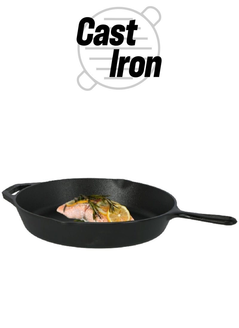 LODGE Cast Iron Round Skillet Pan with Hanging Loop Black 10.5 inch L8SK3  - Image 1