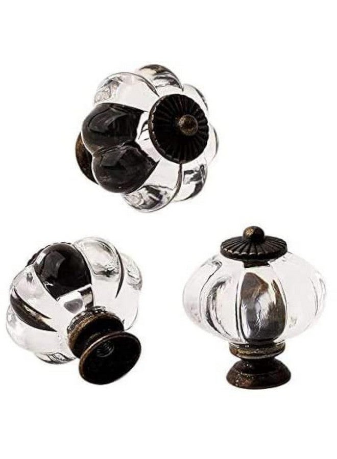 wotoy Set of 12 Antique Acrylic Pumpkin Knobs, Handles Pulls for Cabinets, Cupboard Dresser, Drawers, Kitchen Furniture or Kids Room(Crystal) - Image 1