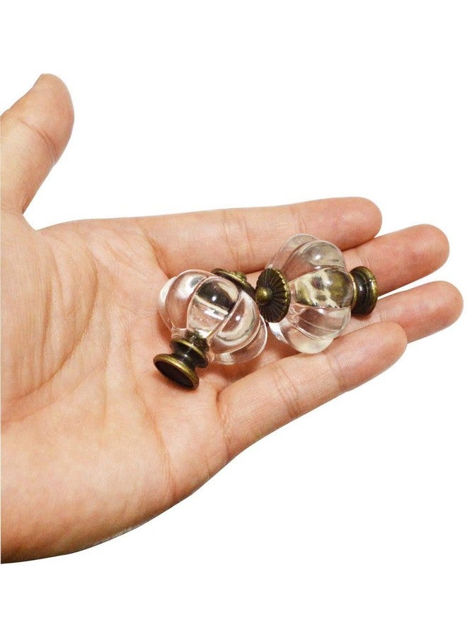 wotoy Set of 12 Antique Acrylic Pumpkin Knobs, Handles Pulls for Cabinets, Cupboard Dresser, Drawers, Kitchen Furniture or Kids Room(Crystal) - Image 2