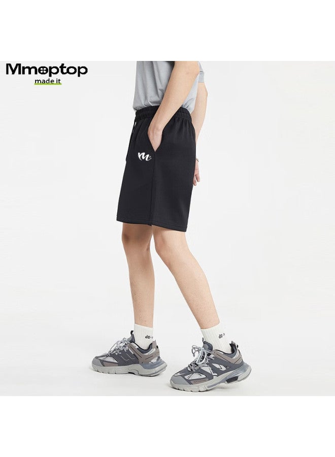 Mmoptop Ice-Cool Printed Antimicrobial Five Shorts For Men In Summer, Anti-Uv Quick-Drying Sweat Shorts Mdk01 Black M - Image 3