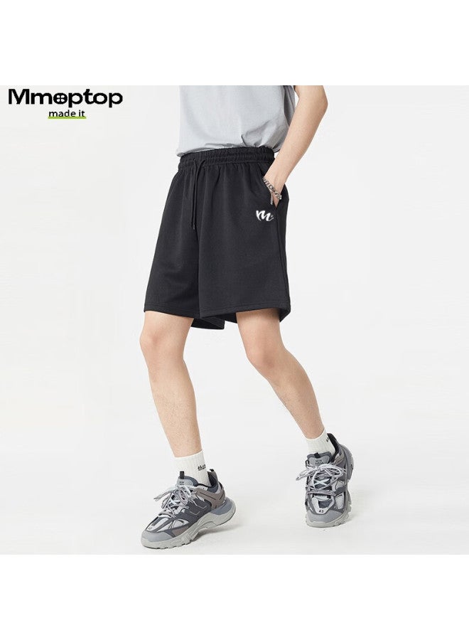 Mmoptop Ice-Cool Printed Antimicrobial Five Shorts For Men In Summer, Anti-Uv Quick-Drying Sweat Shorts Mdk01 Black M - Image 5