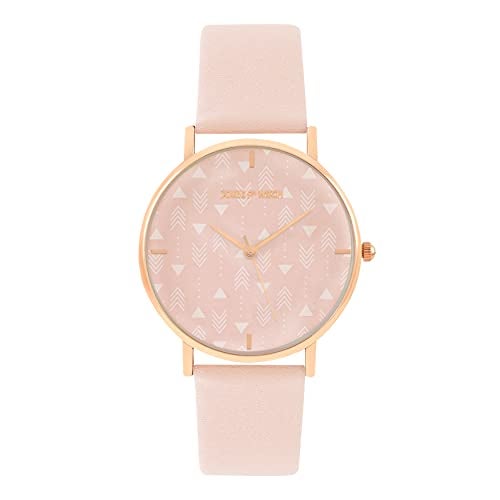 Joker & Witch Gingerbread 36mm Pink Dial 18mm Pink Faux Leather Watch for Women - Image 1