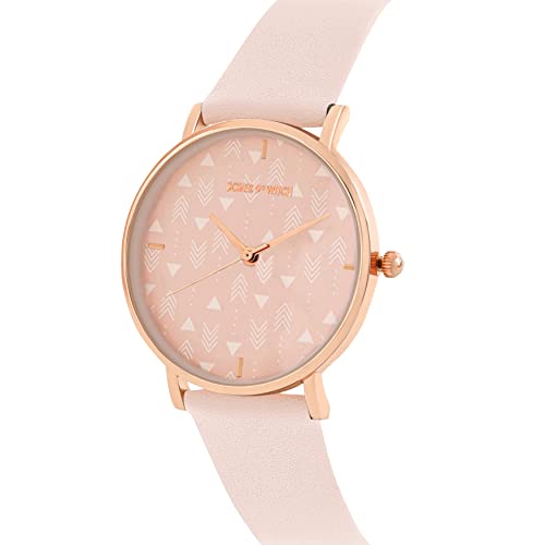 Joker & Witch Gingerbread 36mm Pink Dial 18mm Pink Faux Leather Watch for Women - Image 2