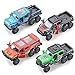 KIDAMI Diecast Toy Trucks 4 Pack Die Cast Metal Toy Cars Pull Back Cars Openable Doors OffRoad Vehicles Birthday Gift for Boys and Toddlers Colorful - Image 2