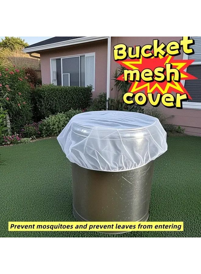 Polyester Mesh Rain Barrel Cover White 60cm Fit Standard Shapes Ventilation - Image 2