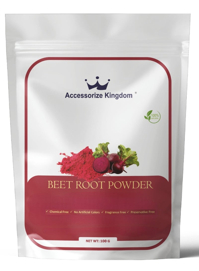 Accessories 22 Beetroot Powder (100gm) â€“ 100% Natural & Pure | Suitable for Skin & Body | Enhances Skin Glow, Reduces Pigmentation & Fine Lines | Rich in Nutrients & Essential Vitamins | Preservative-Free - Image 1