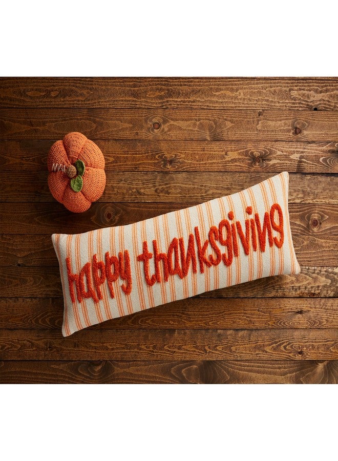 Mud Pie Tufted Thanksgiving Long Pillow; 11" x 35" - Image 2