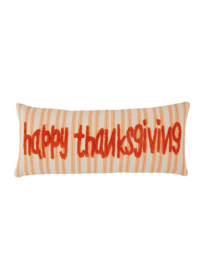 Mud Pie Tufted Thanksgiving Long Pillow; 11" x 35" - Image 1