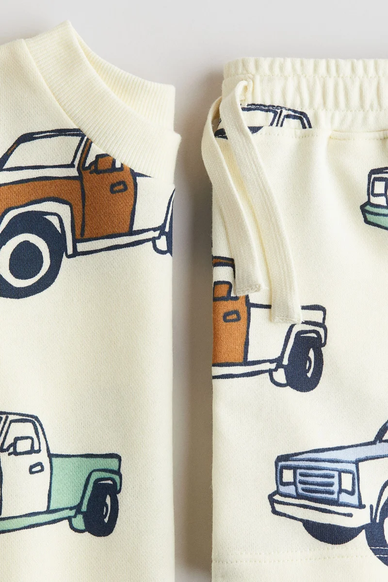 H&M 2-piece printed sweatshirt set