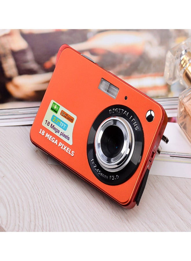 Digital Camera Mini Pocket Camera 18MP 2.7 Inch LCD Screen 8x Zoom Smile Capture Anti-Shake with Battery - Image 2