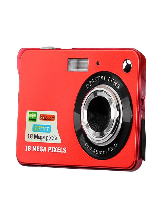 Digital Camera Mini Pocket Camera 18MP 2.7 Inch LCD Screen 8x Zoom Smile Capture Anti-Shake with Battery - Image 1