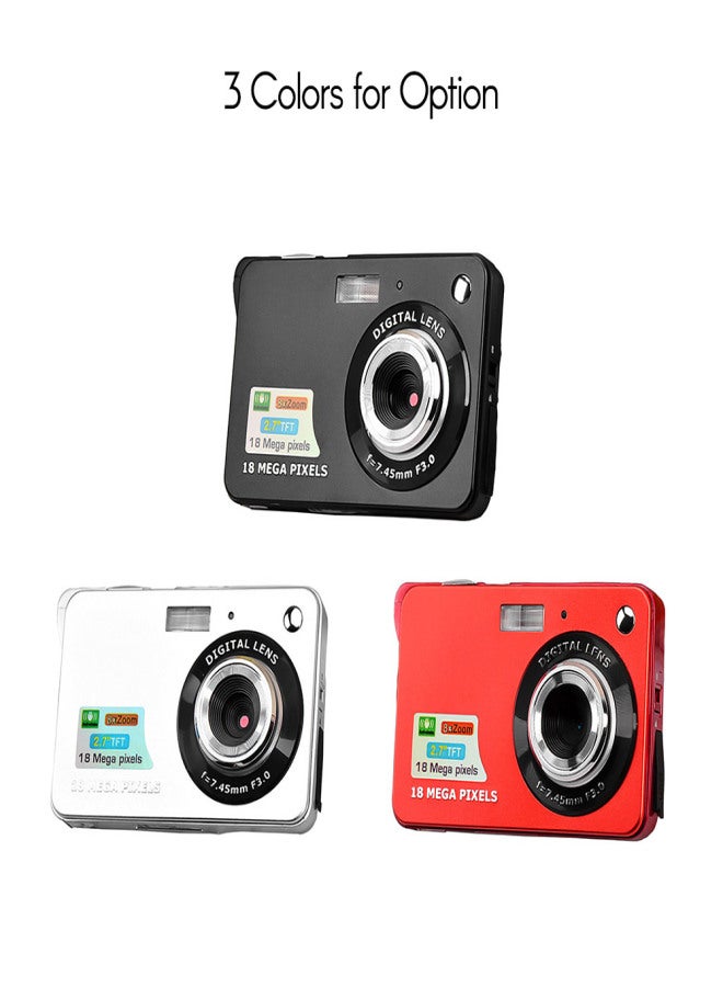Digital Camera Mini Pocket Camera 18MP 2.7 Inch LCD Screen 8x Zoom Smile Capture Anti-Shake with Battery - Image 3