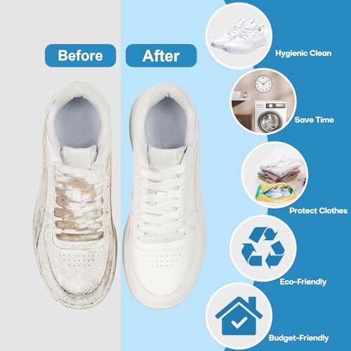 NMQHPA Shoe Washing Machine Bag: Laundry Shoe Bag for Washer and Dryer - 2pc Reusable Shoe Cleaning Bag for Sneaker Tennis Shoes Unstain Cleaner Kit (Yellow 2pcs) - Image 2