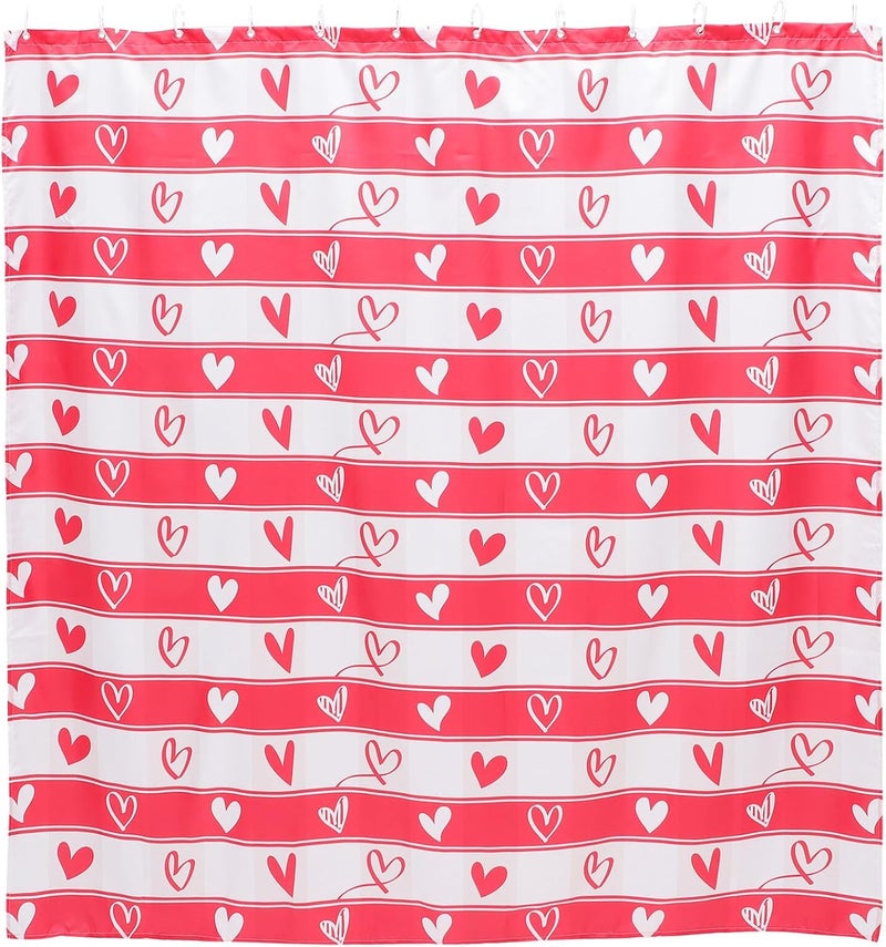 Zerodeko Valentine’s Day Shower Curtain for Home Bathroom, 72x72in Thickened Polyester Bathtub Curtain with Digital Print, Extra Long Waterproof Bathroom Decor - Image 1