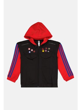 Adidas Kids Boy Colorblocked Full Zip Jacket, Black/Red  - Image 1