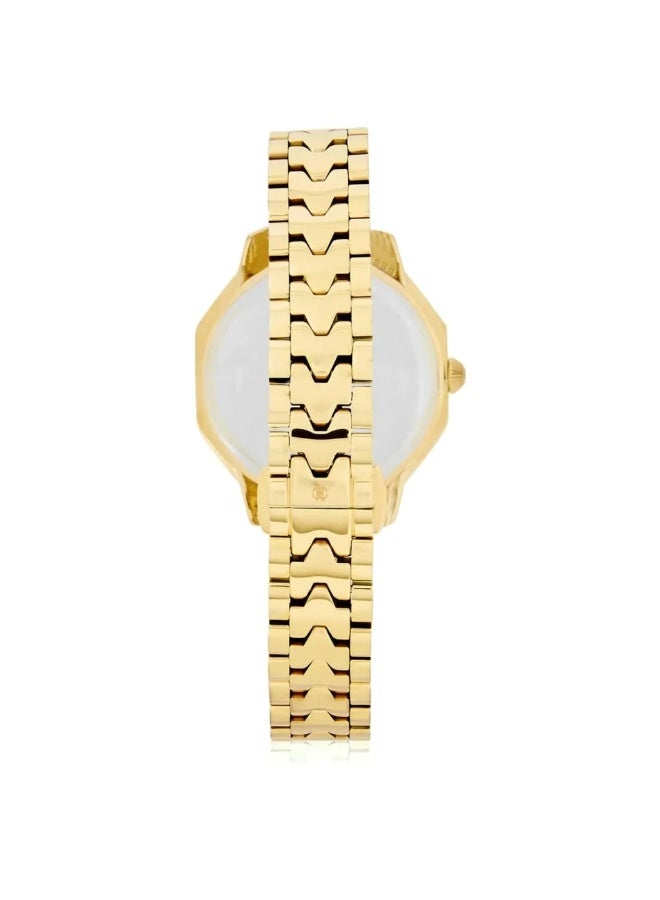 Roberto Cavalli RV1L225M0051 Women’s Watch – Franck Muller Collaboration, Gold Stainless Steel Bracelet with Green Dial, Luxury Quartz Timepiece - Image 3