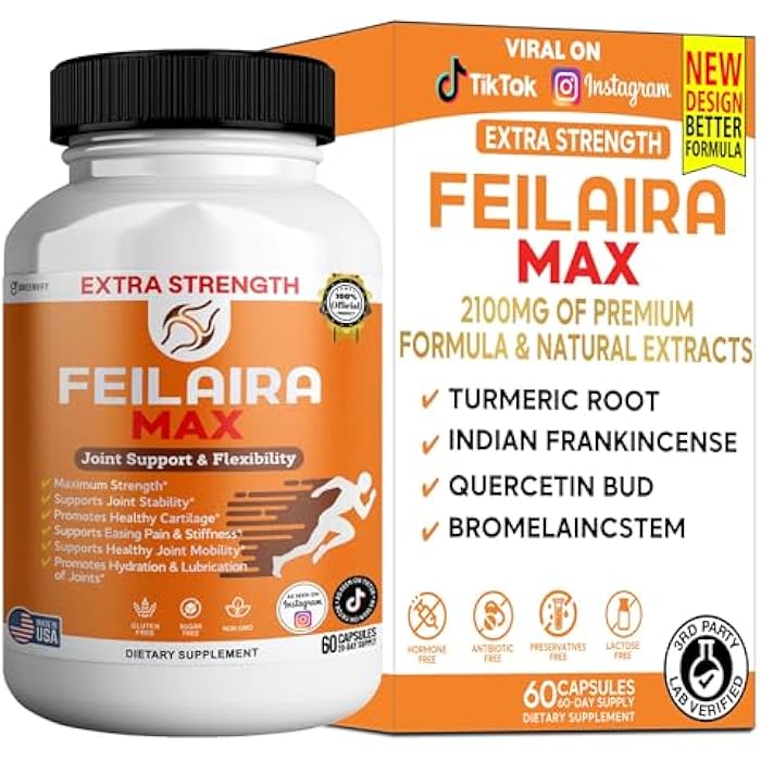 GREENVIFY Feilaira Max Extra Strength Joint Support Supplement, 1500mg Glucosamine, 60 Capsules, 20 Day Supply (1) - Image 1