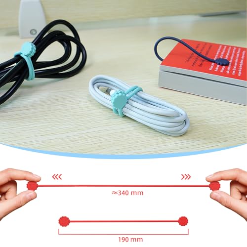 Rich&Ray Reusable Silicone Twist Ties, Magnetic Cable Ties with Strong Magnet for Organizing Cables, Hanging Stuff, Used in Many Ways or Just for Fun (6C - 6pack) - Image 5