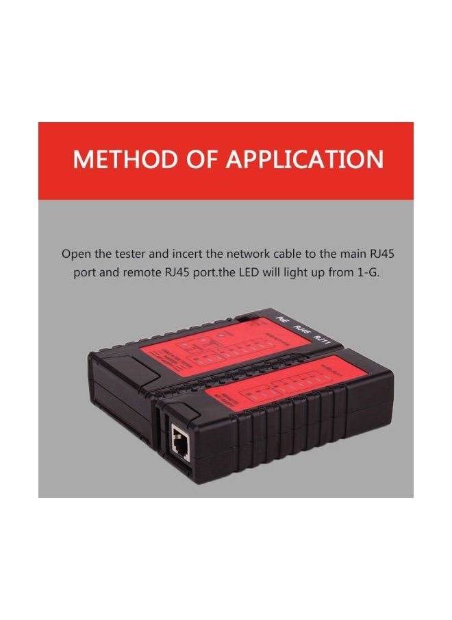 NIBEMINENT Network Cable Tester Black/Red  - Image 4