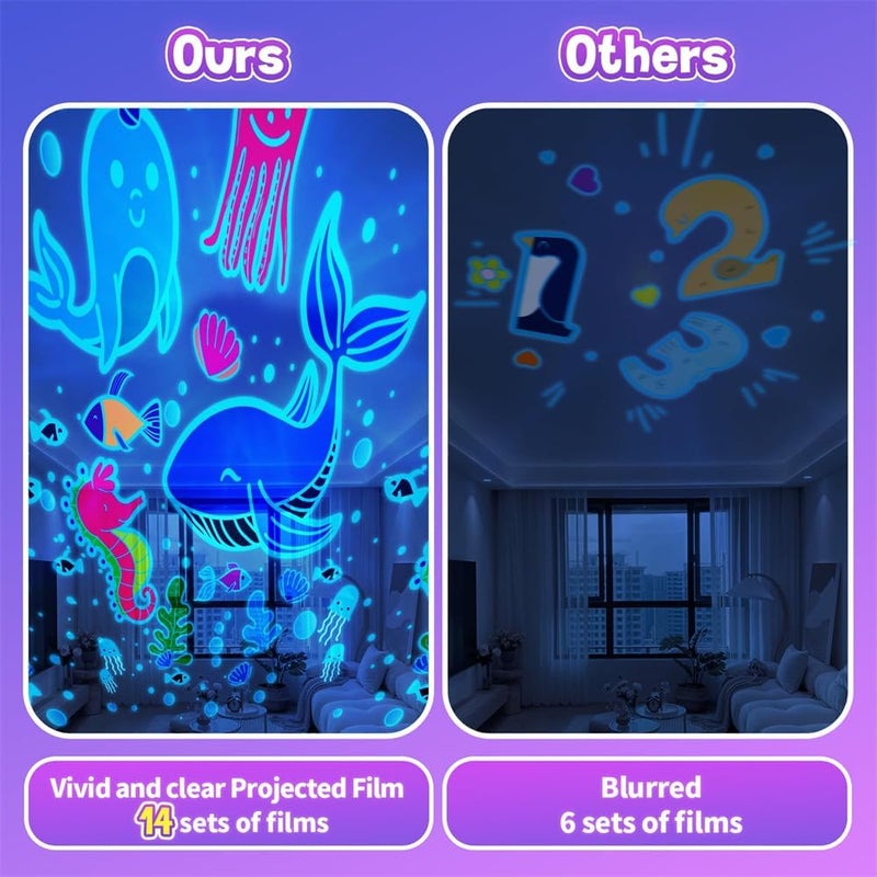 Night Light for Kids, Girl Gift 84 Light Modes, 14 Films, 22 Songs, Baby Sound Machine, Night Light for Bedroom, Remote Control, Volume Adjust, Kawaii Gifts - Image 4