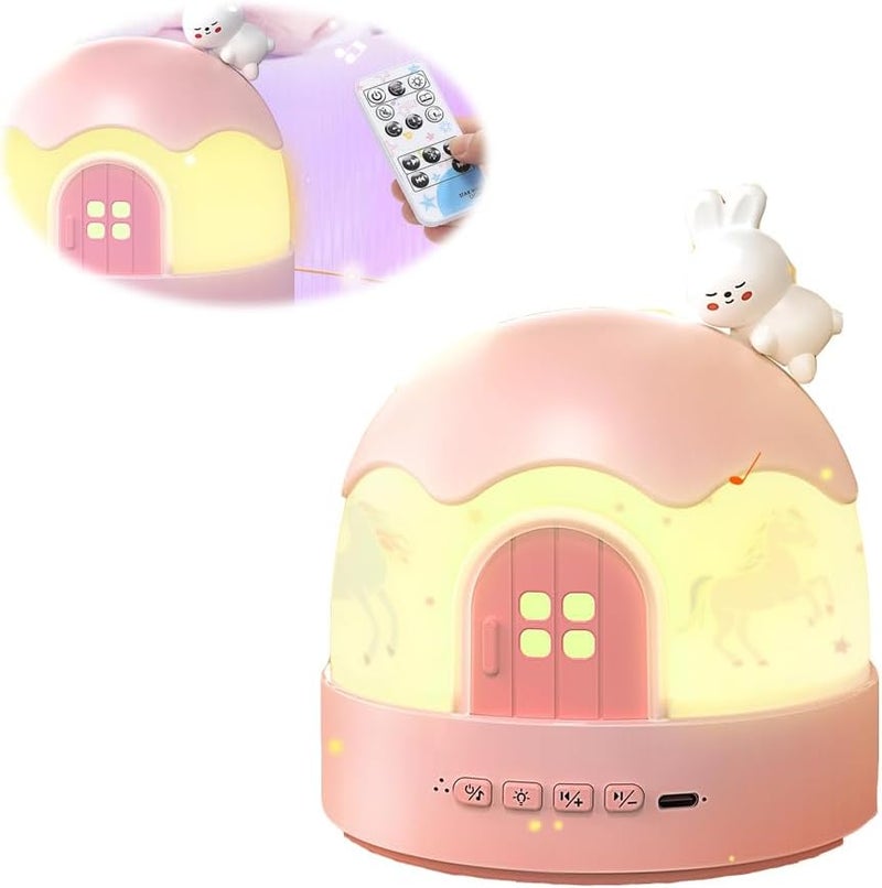 Night Light for Kids, Girl Gift 84 Light Modes, 14 Films, 22 Songs, Baby Sound Machine, Night Light for Bedroom, Remote Control, Volume Adjust, Kawaii Gifts - Image 1