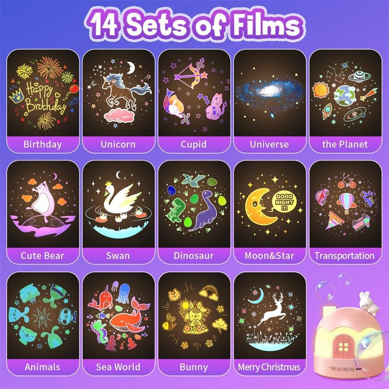 Night Light for Kids, Girl Gift 84 Light Modes, 14 Films, 22 Songs, Baby Sound Machine, Night Light for Bedroom, Remote Control, Volume Adjust, Kawaii Gifts - Image 5