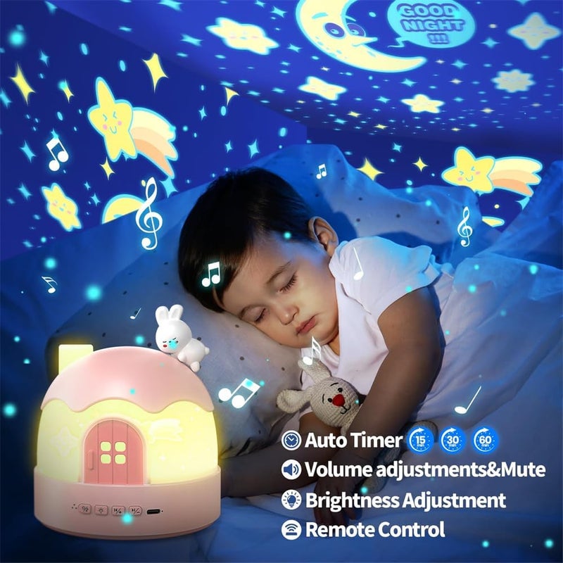 Night Light for Kids, Girl Gift 84 Light Modes, 14 Films, 22 Songs, Baby Sound Machine, Night Light for Bedroom, Remote Control, Volume Adjust, Kawaii Gifts - Image 3